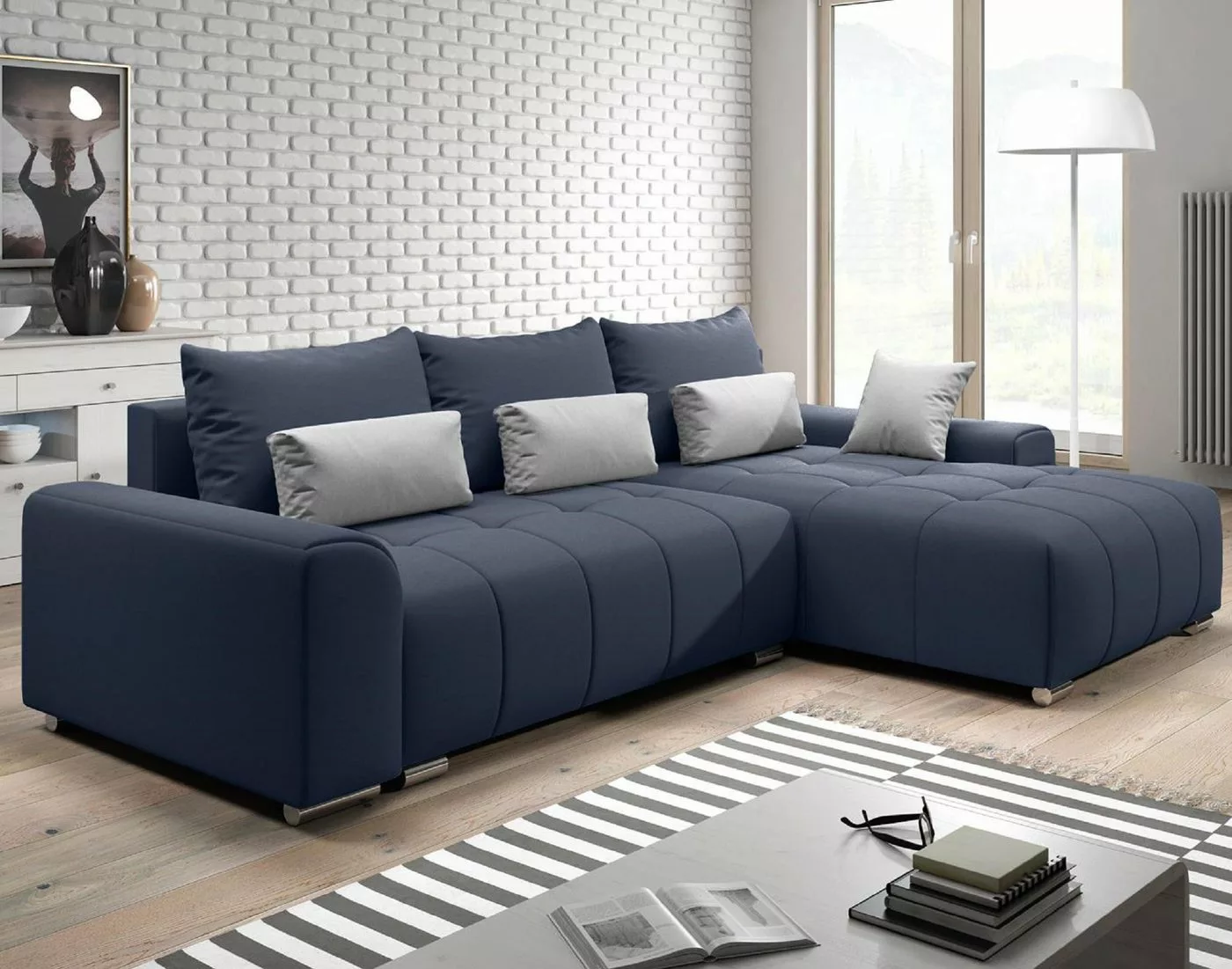 Furnix Ecksofa LORETA Sofa Schlafsofa Eck-Couch mit Schlaffunktion, Bettkas günstig online kaufen