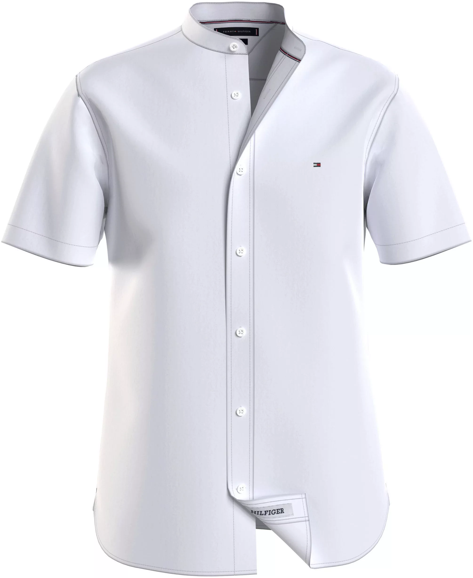 Tommy Hilfiger Kurzarmhemd "FLEX POPLIN MAO RF SHIRT", Markenstickerei günstig online kaufen