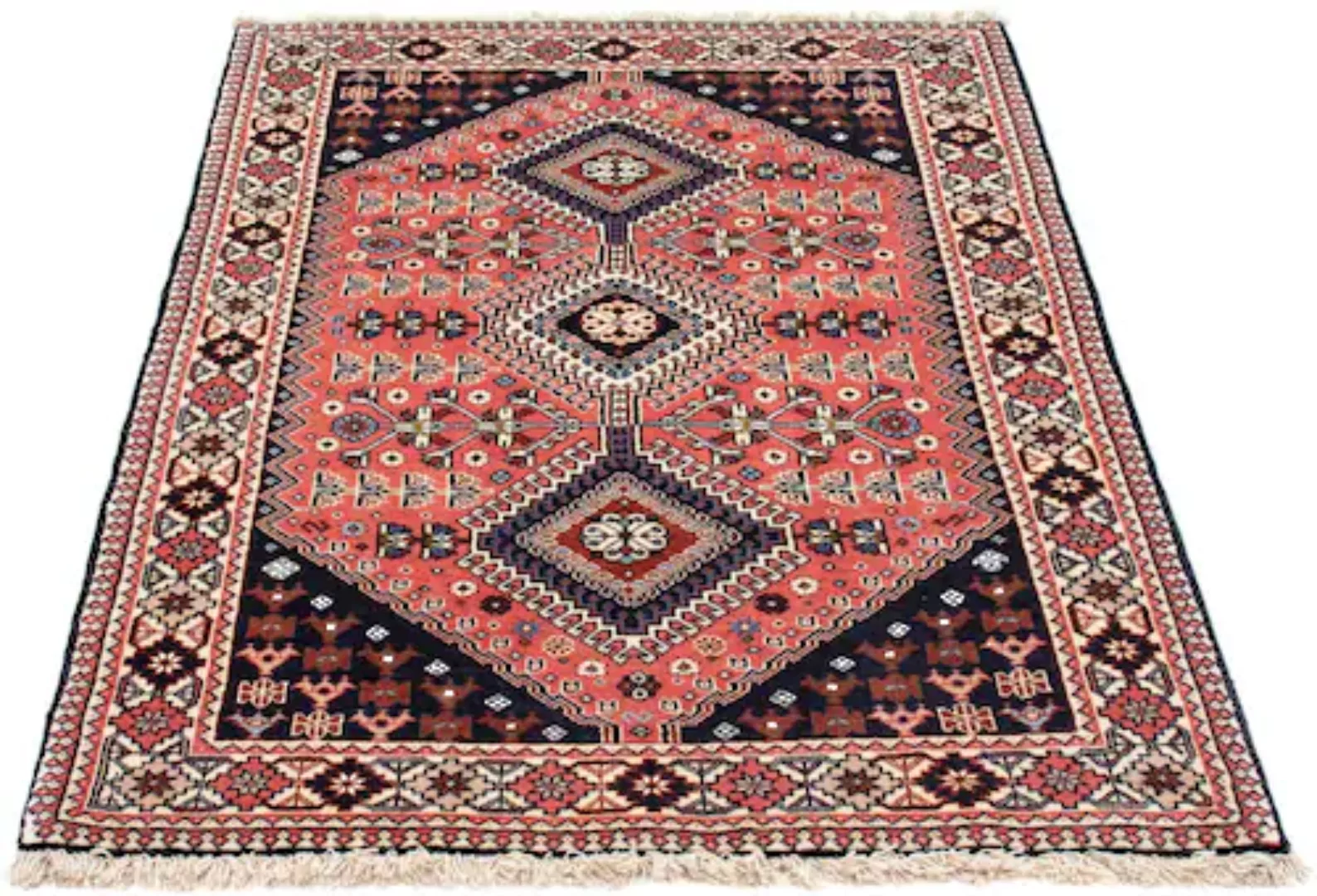 morgenland Wollteppich »Yalameh Medaillon Blu scuro 148 x 103 cm«, rechteck günstig online kaufen