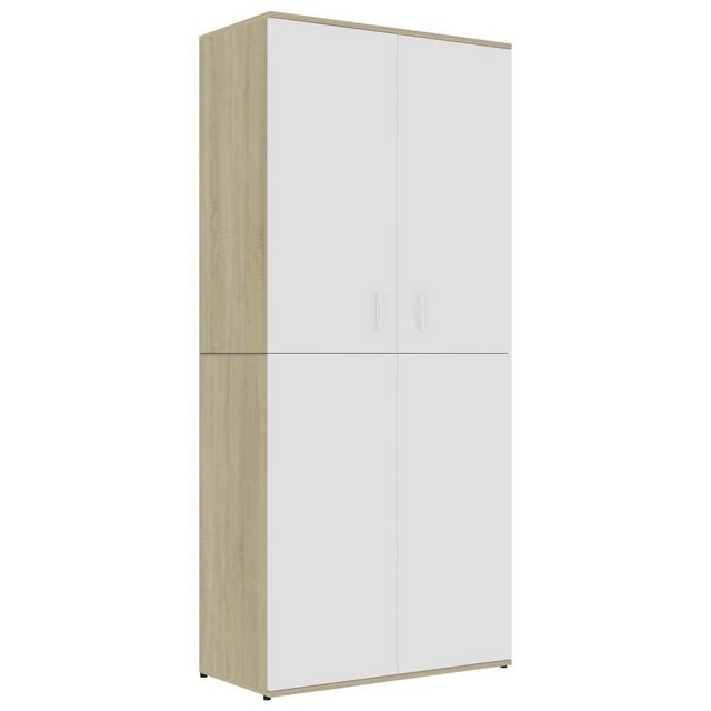 furnicato Schuhschrank Weiß & Sonoma-Eiche 80x39x178 cm Holzwerkstoff günstig online kaufen