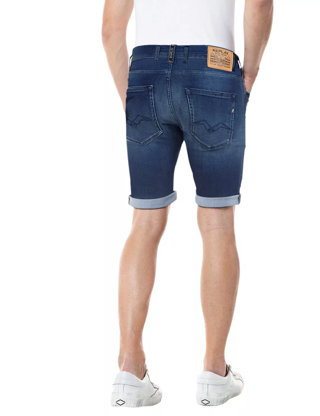 Replay Herren Short RBJ901 - Regular Fit - Blau - Medium Blue Denim günstig online kaufen