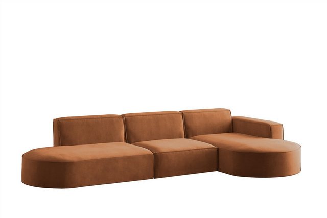 Fun Möbel Ecksofa Designersofa PALMA mit Ottomane in Stoff Noel oder Scala, günstig online kaufen