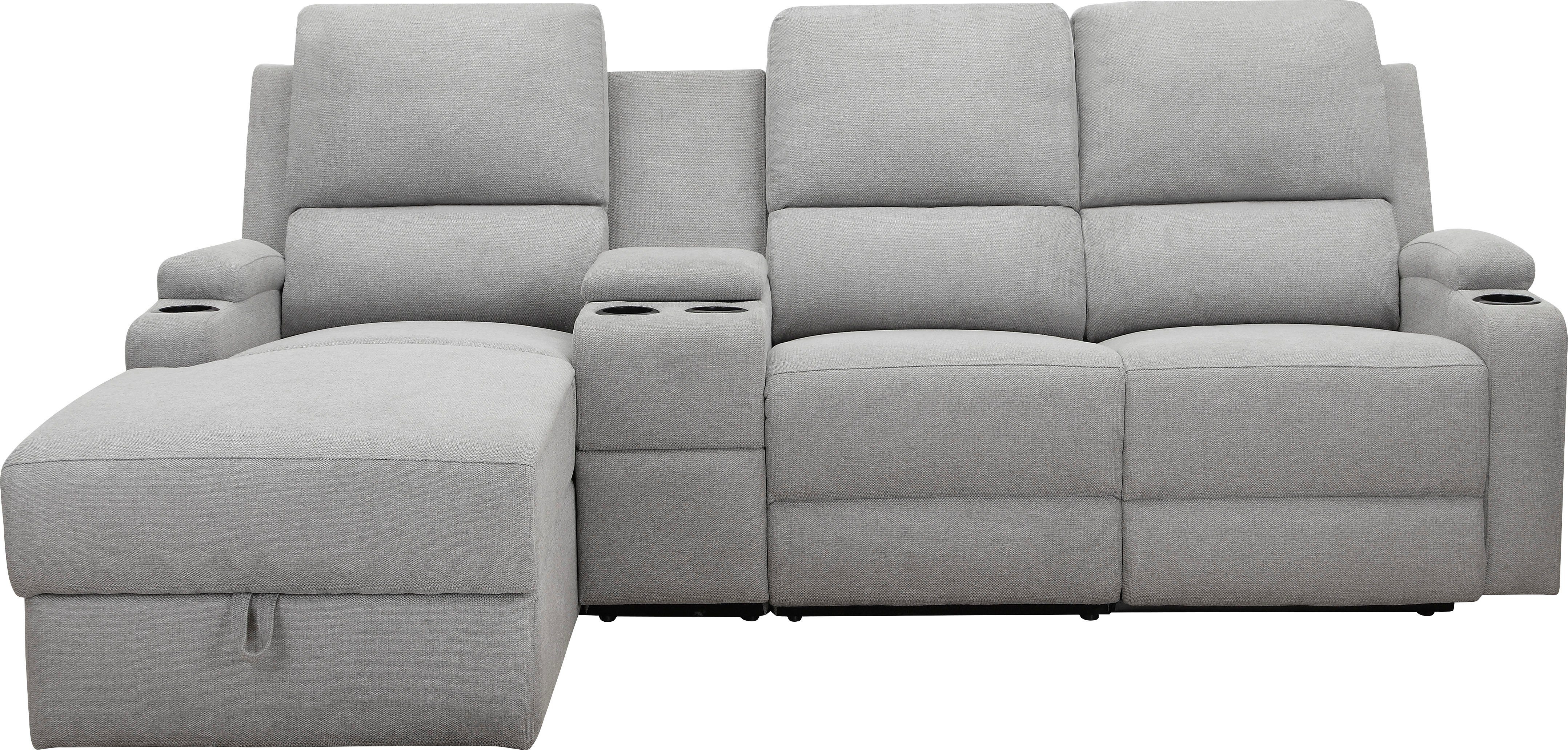 Home affaire Ecksofa "NAPORI Multimediasofa, 3er Kinosessel XXL, L-Form, 3 günstig online kaufen