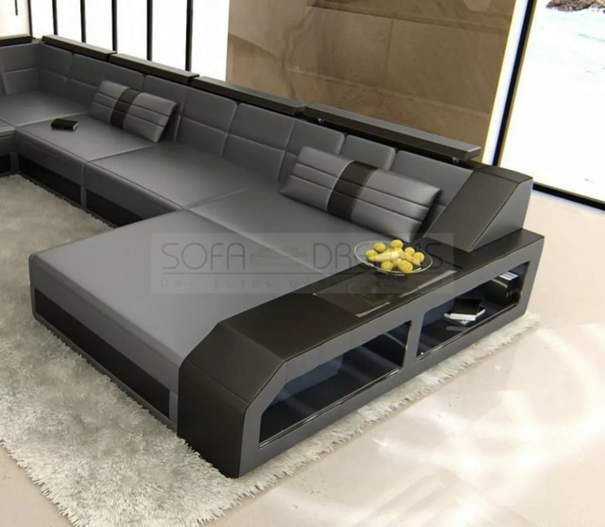 Sofa Dreams Wohnlandschaft Sofa Leder Ledercouch Arezzo U Form Ledersofa, U günstig online kaufen