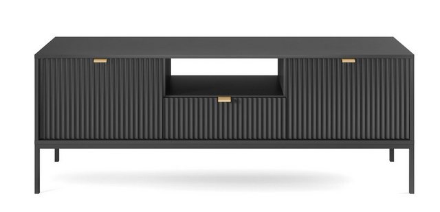 Compleo TV-Schrank mit Schublade und 2 Türen NANCY Lowboard mit Lamellen günstig online kaufen