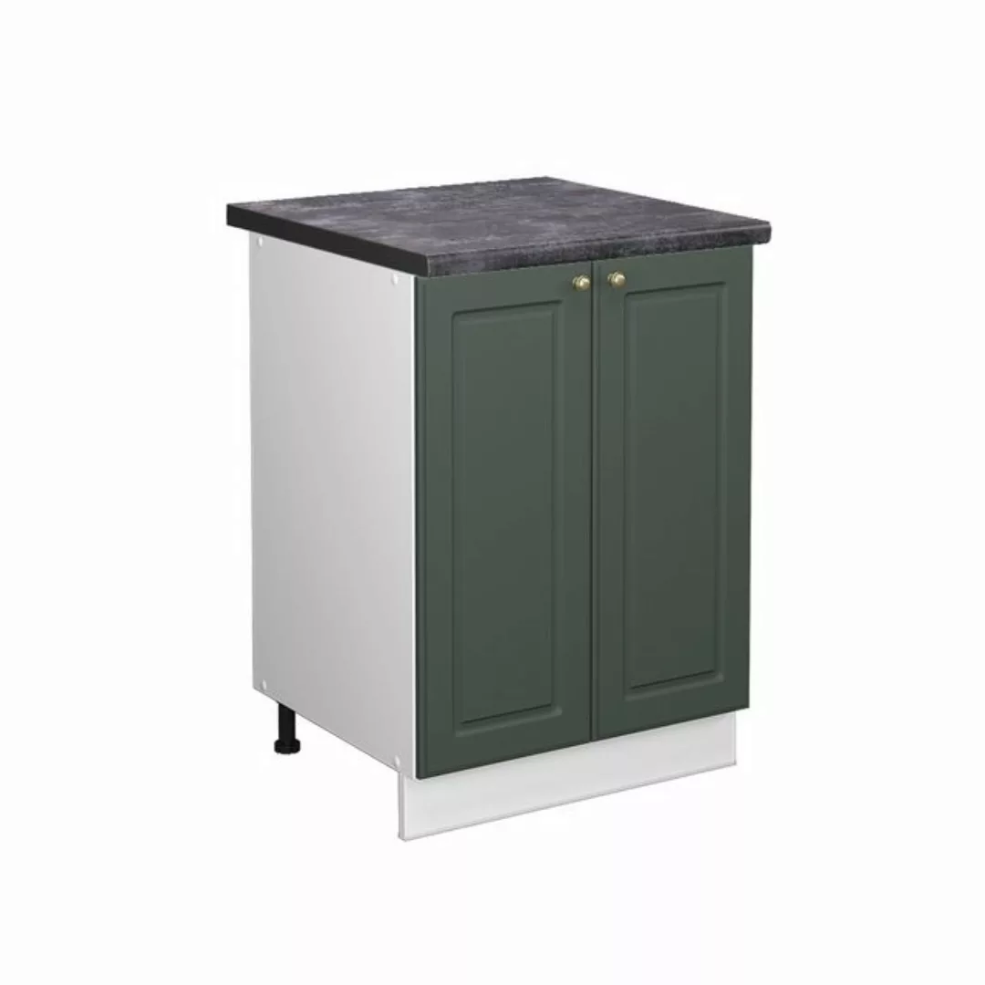 Vicco Unterschrank Fame-Line, Grün-Gold Landhaus/Weiß, 60 cm, AP Marmor günstig online kaufen