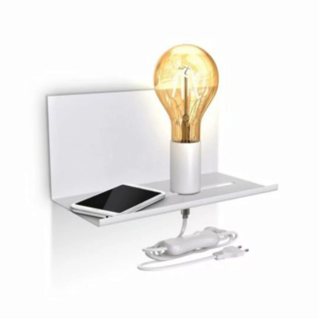 B.K.Licht Retro Wandlampe Ablage Wandspot Nachttisch verstellbar Schalter F günstig online kaufen