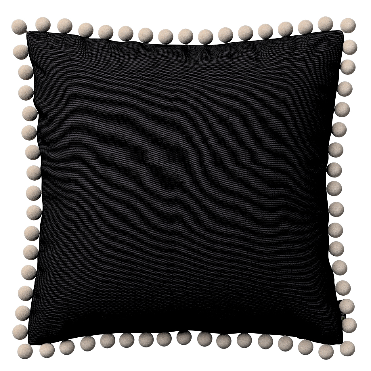 Kissenhülle Wera mit Bommeln, schwarz, 45 x 45 cm, Etna (705-00) günstig online kaufen