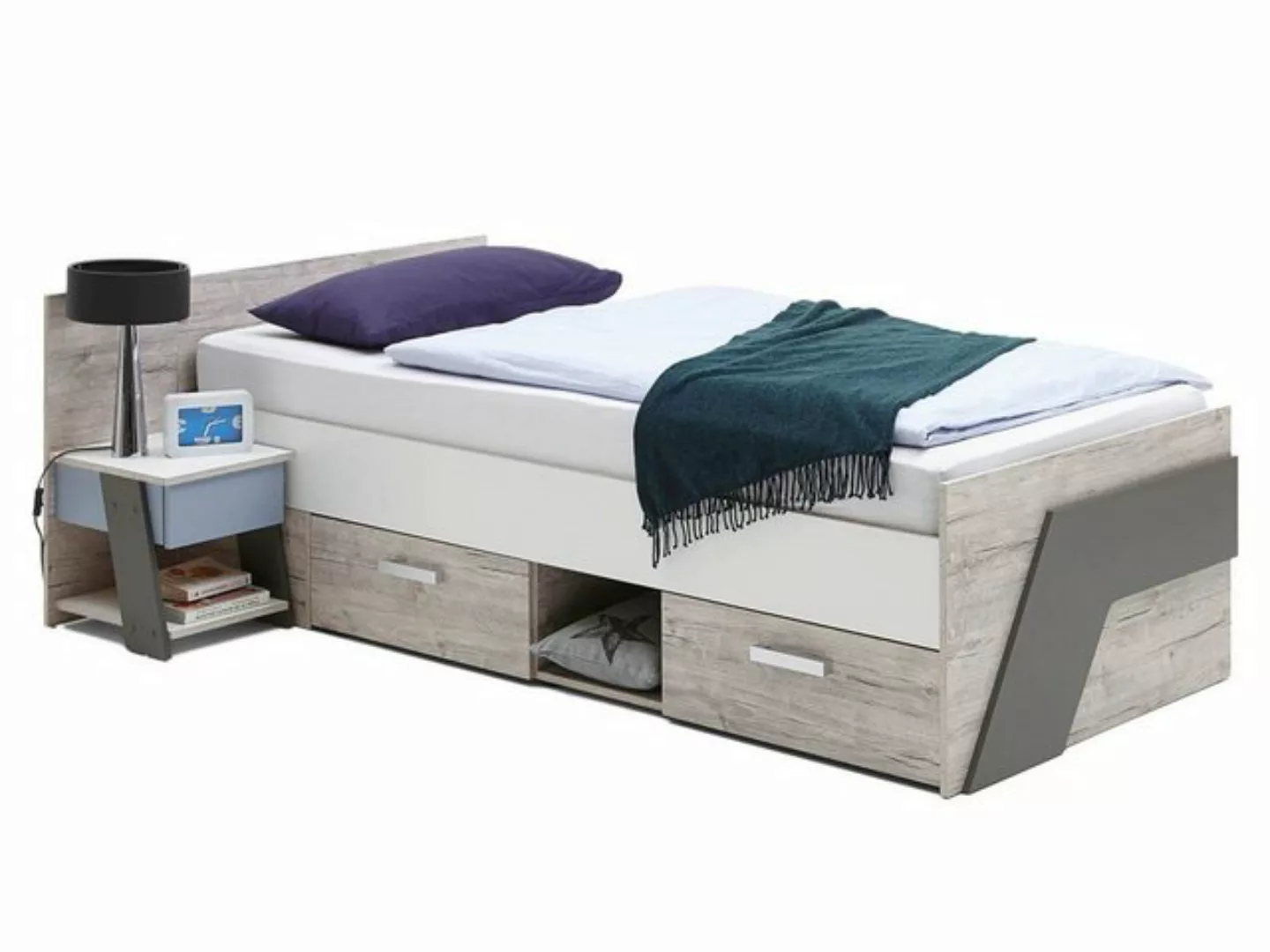 möbelando Bett Ferdy, Modernes Bett aus Spanplatte Melaminharzbeschichtet i günstig online kaufen