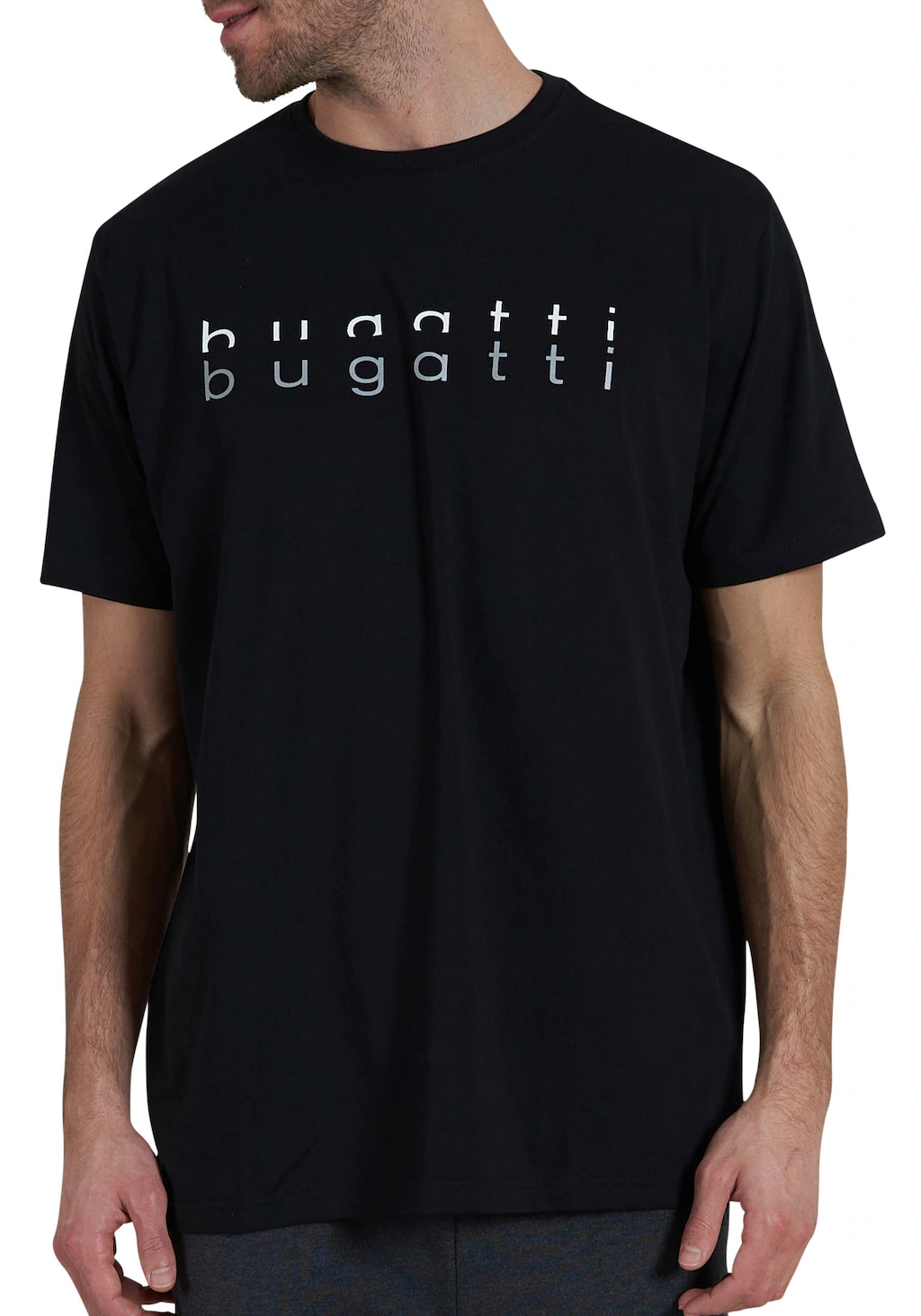 bugatti T-Shirt "Palermo", Kurzarm, Rundhalsausschnitt, mit Logo, bequem, l günstig online kaufen