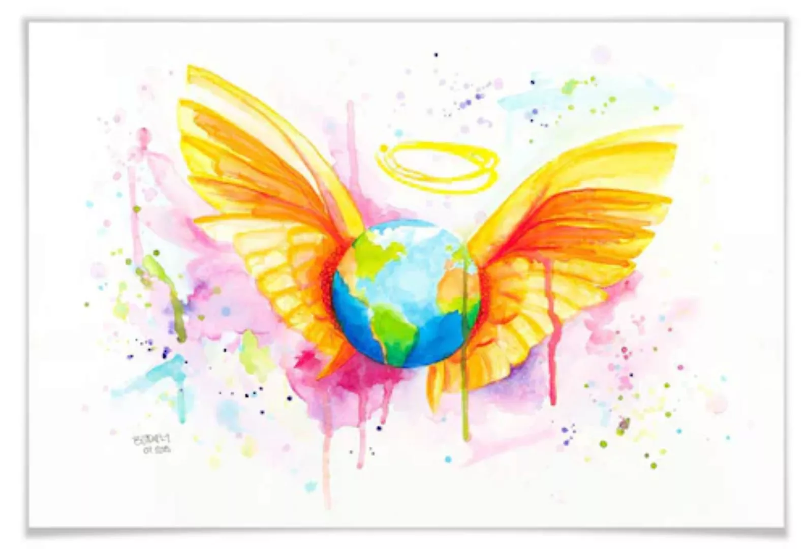 Wall-Art Poster "Angel Schutzengel Mutter Erde", Schriftzug, (1 St.), Poste günstig online kaufen
