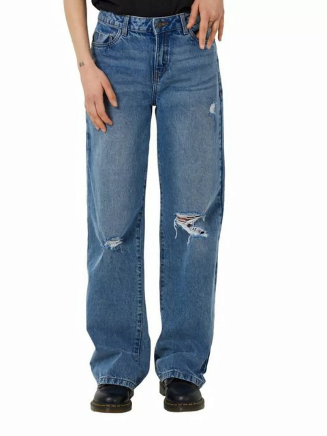 Noisy May Damen Jeans NMAMANDA Relaxed Fit - Blau - Light Blue Denim günstig online kaufen