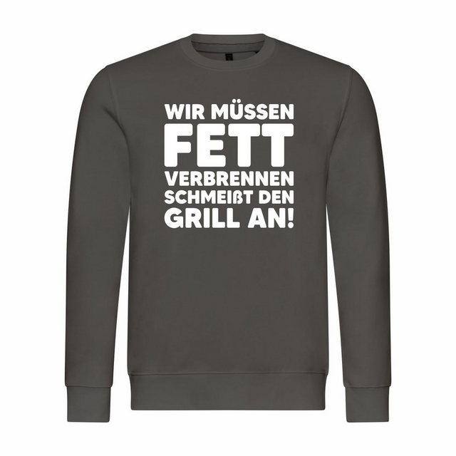 deinshirt Rundhalspullover Herren Sweatshirt Wir müssen Fett verbrennen sch günstig online kaufen