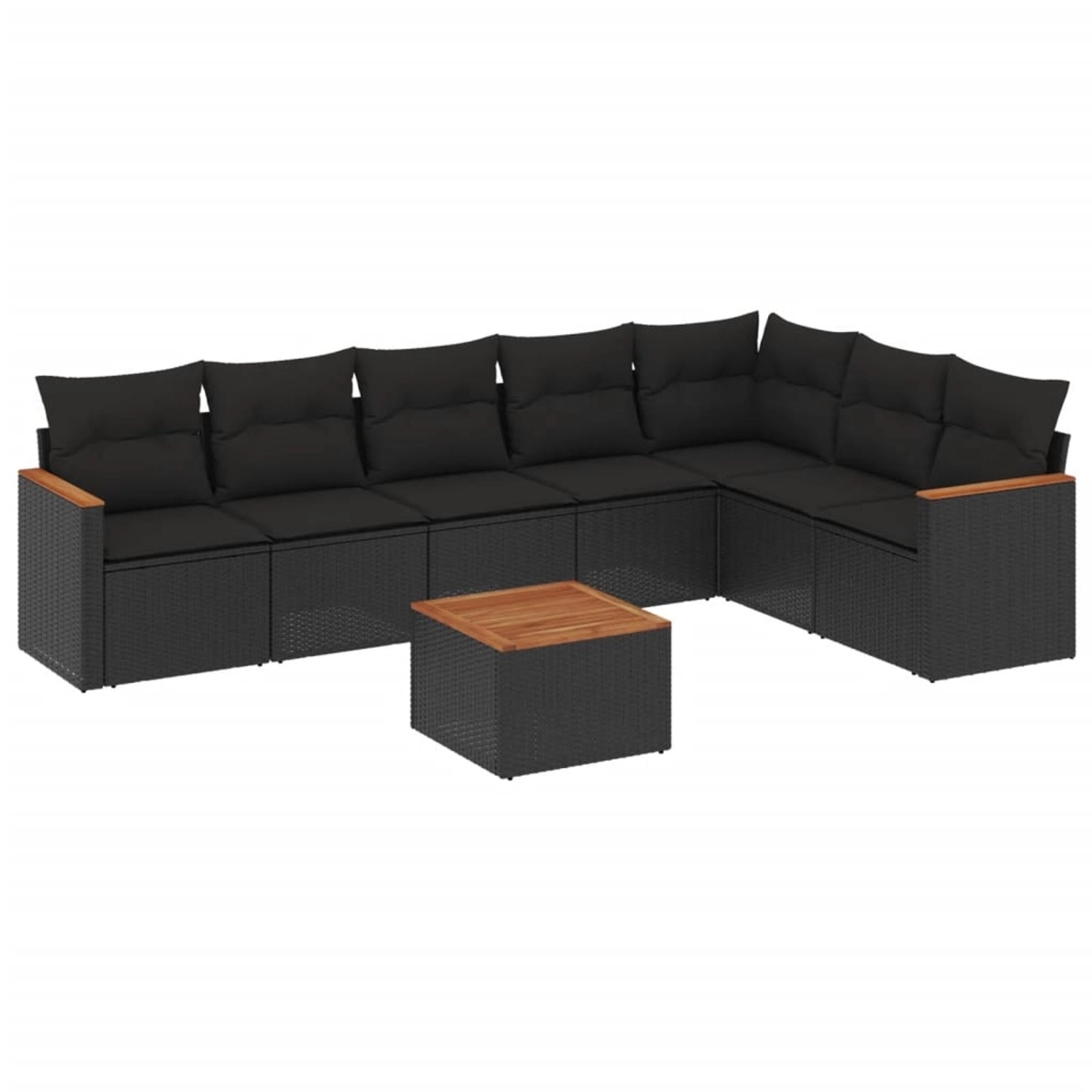 vidaXL 8-Tlg Garten-Sofagarnitur mit Kissen Schwarz Poly Rattan 3226034 günstig online kaufen