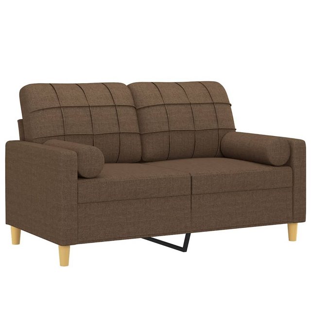 vidaXL Sofa 2-Sitzer-Sofa mit Zierkissen Braun 120 cm Stoff günstig online kaufen