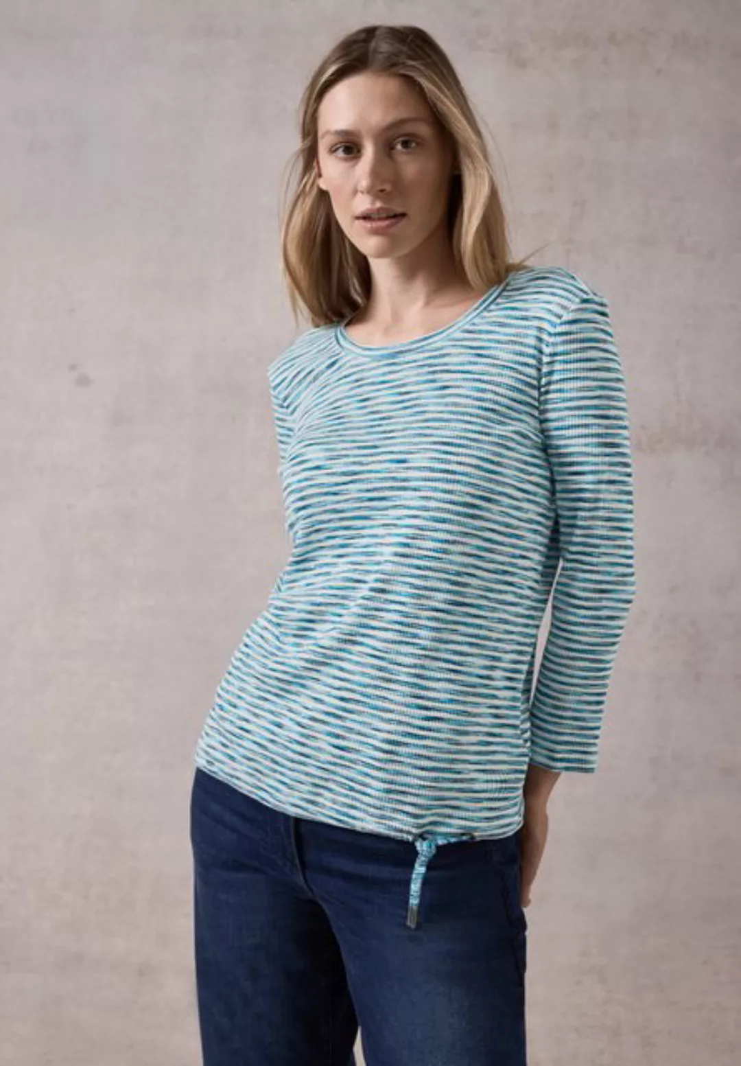 Cecil 3/4-Arm-Shirt Cecil Geripptes Streifenshirt in Multicolor Blue (1-tlg günstig online kaufen