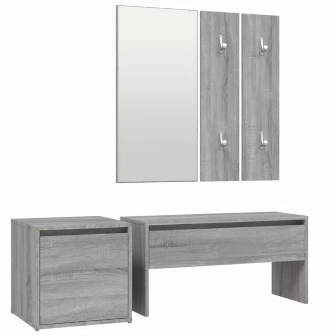 vidaXL Kleiderschrank Flurmöbel-Set Grau Sonoma Holzwerkstoff (1-St) günstig online kaufen