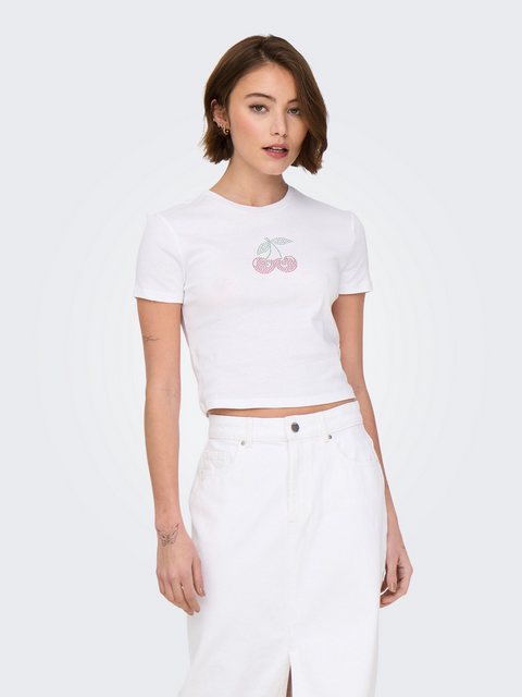 ONLY Kurzarmshirt ONLKIRA S/S BLING O-NECK SHORT TOP JRS günstig online kaufen