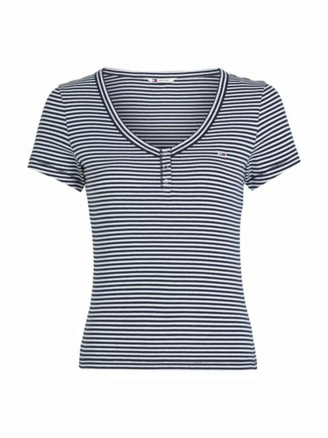 Tommy Jeans V-Shirt TJW SLIM HENLEY STRIPE V-NECK SS im Streifendesign günstig online kaufen