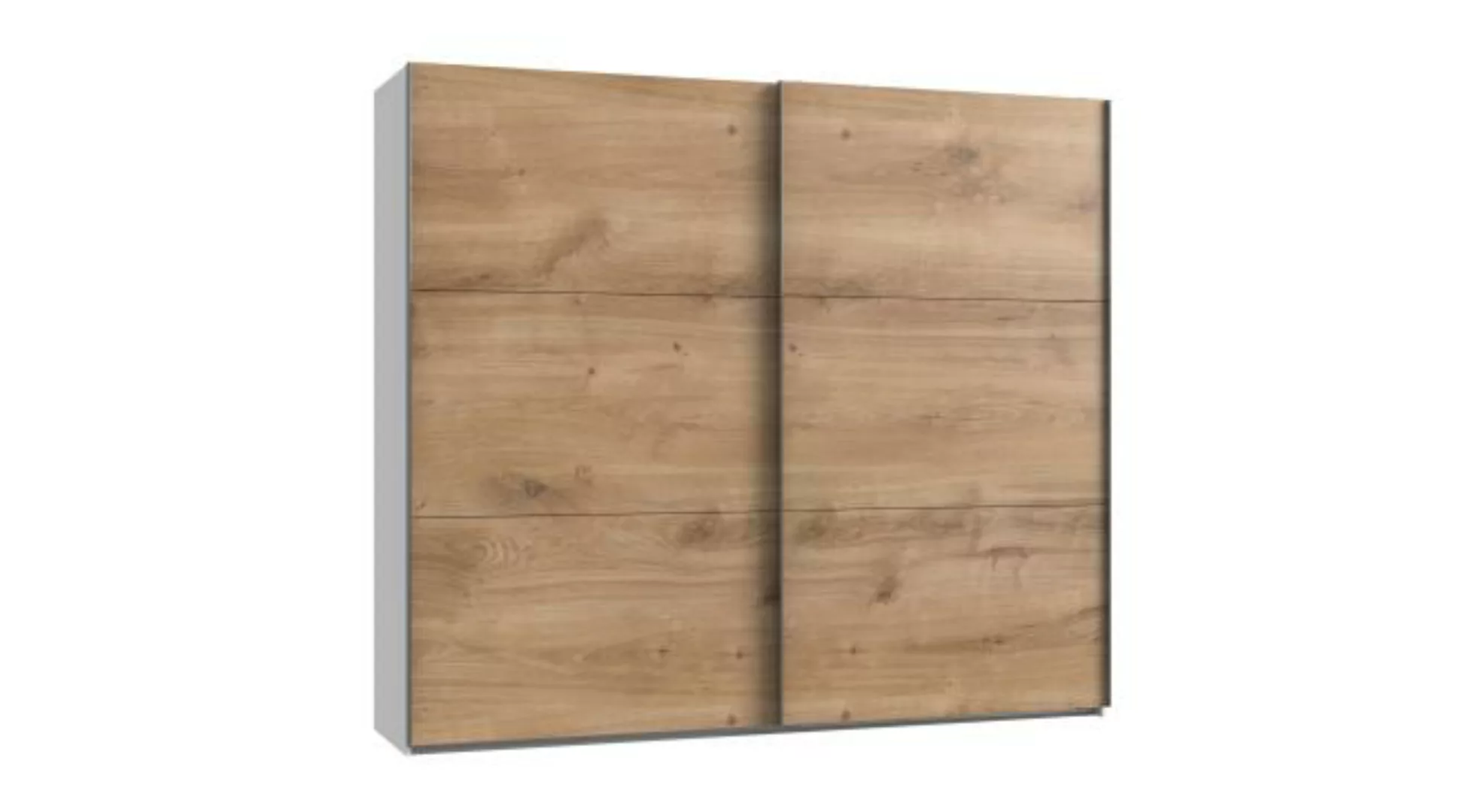 Kleiderschrank mit Schiebetüren 200 cm breit Holzoptik Braun / Weiß LEVEL36 günstig online kaufen