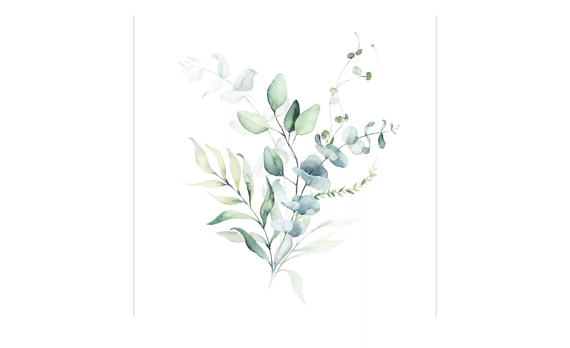 Glasbild 50x50 cm  Watercoloures Leaves I - 50 cm - 50 cm - Sconto günstig online kaufen