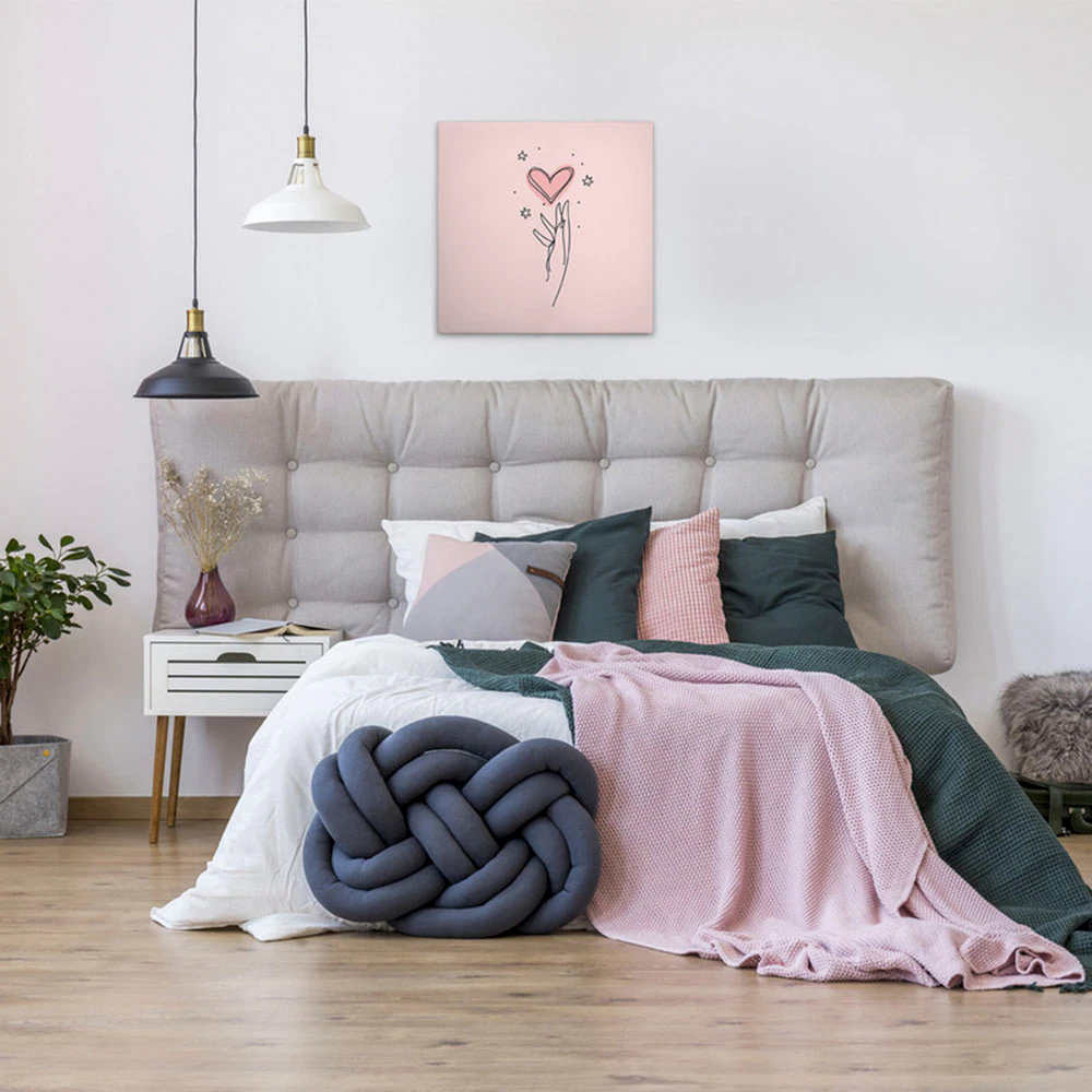 A.S. Création Leinwandbild "Heartlines 3 - Wandbild Rosa Schwarz Keilrahmen günstig online kaufen