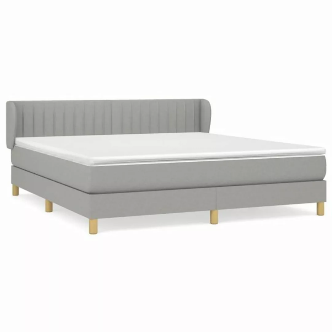 vidaXL Bettgestell Boxspringbett mit Matratze Hellgrau 160x200 cm Stoff Bet günstig online kaufen