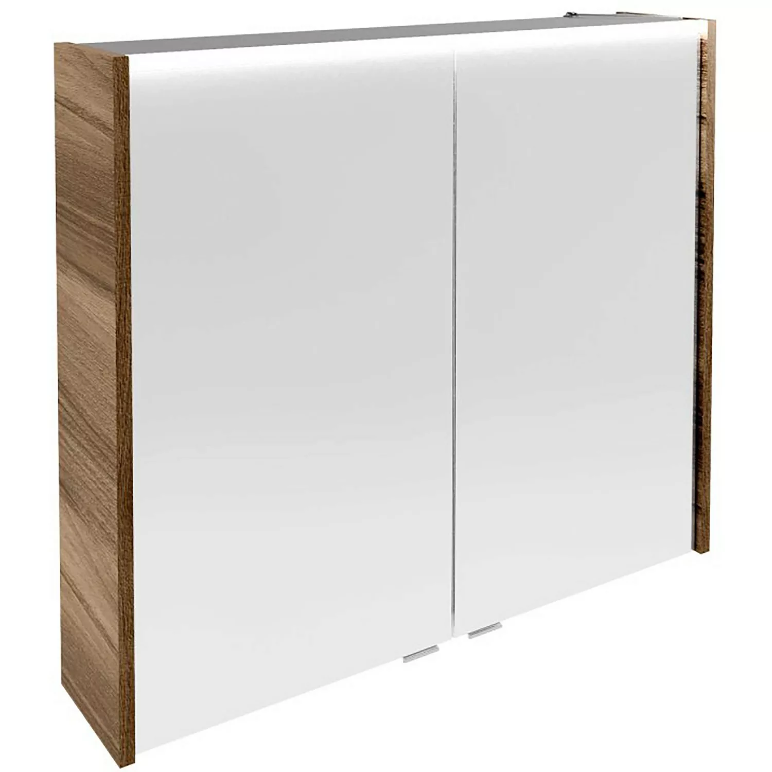 Fackelmann LED-Spiegelschrank Verona 80 cm 2 Türen Weiß Glanz günstig online kaufen