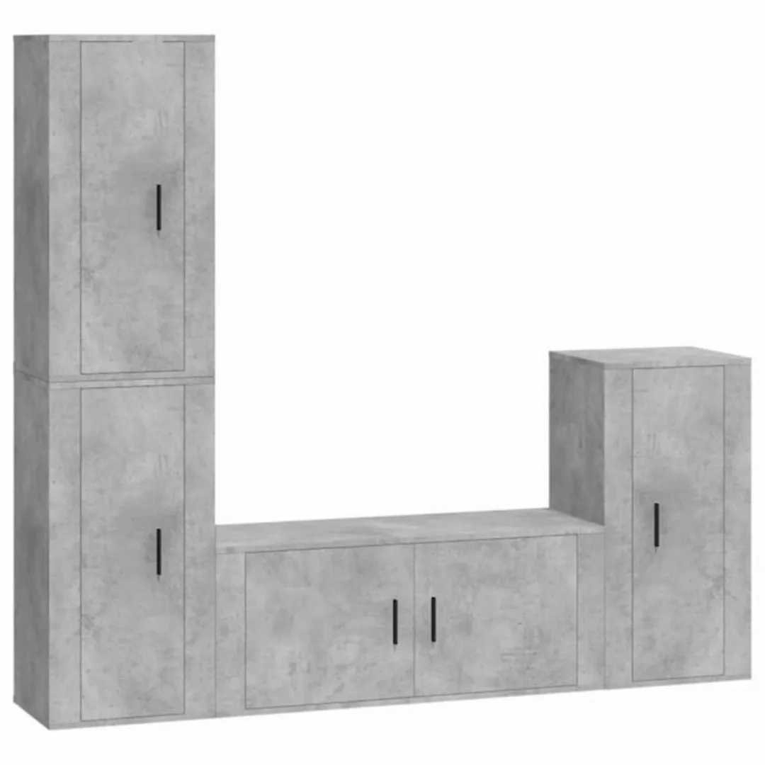 furnicato TV-Schrank 4-tlg. TV-Schrank-Set Betongrau Holzwerkstoff günstig online kaufen