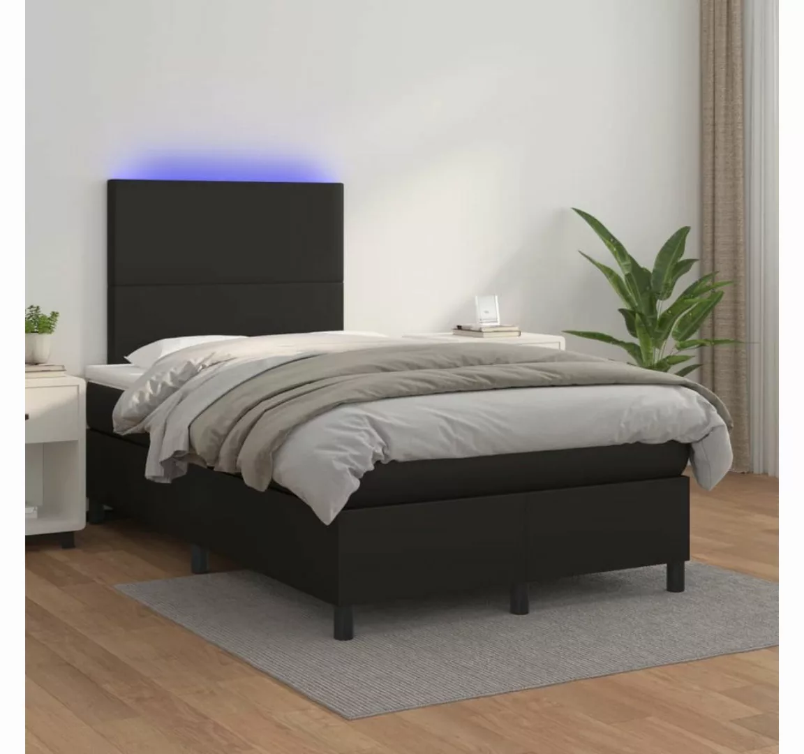 vidaXL Boxspringbett Boxspringbett mit Matratze & LED Kunstleder (120 x 200 günstig online kaufen