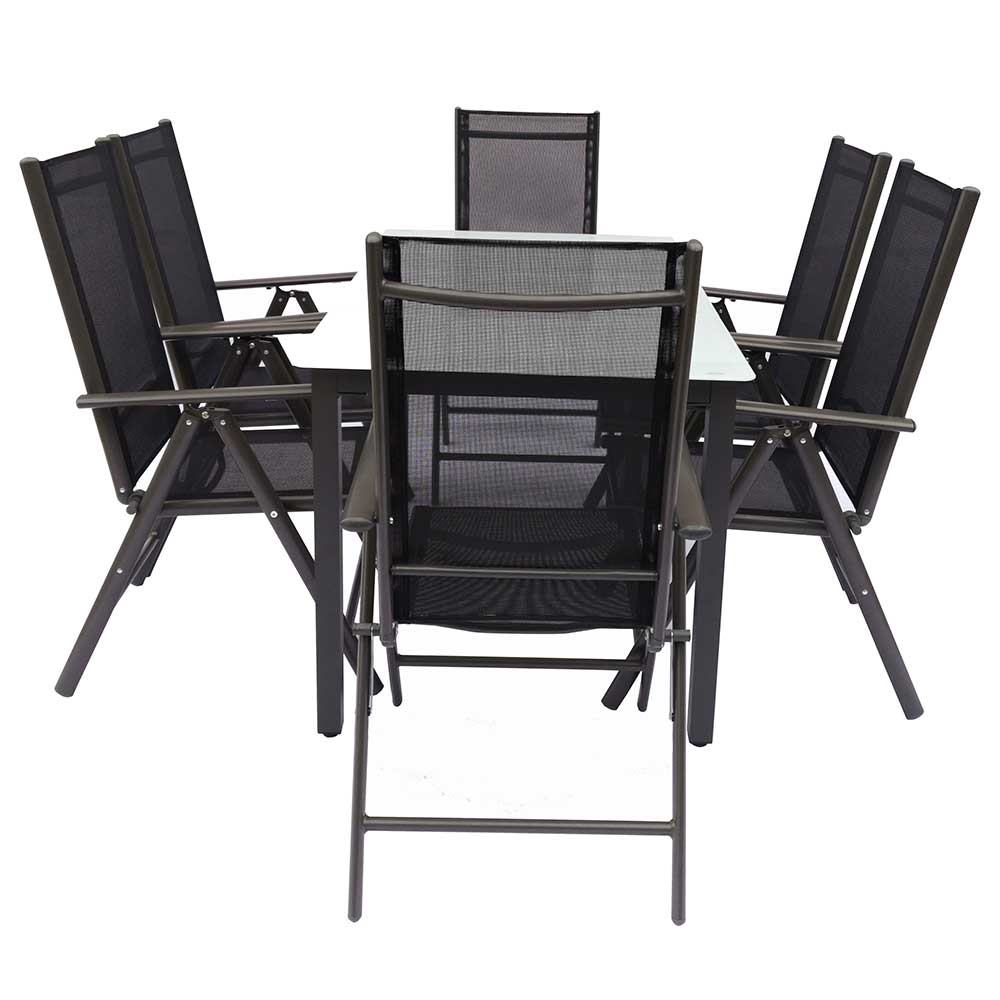 Gartenmöbelset Gartentischgruppe Stühle klappbar sechsteilig (siebenteilig) günstig online kaufen