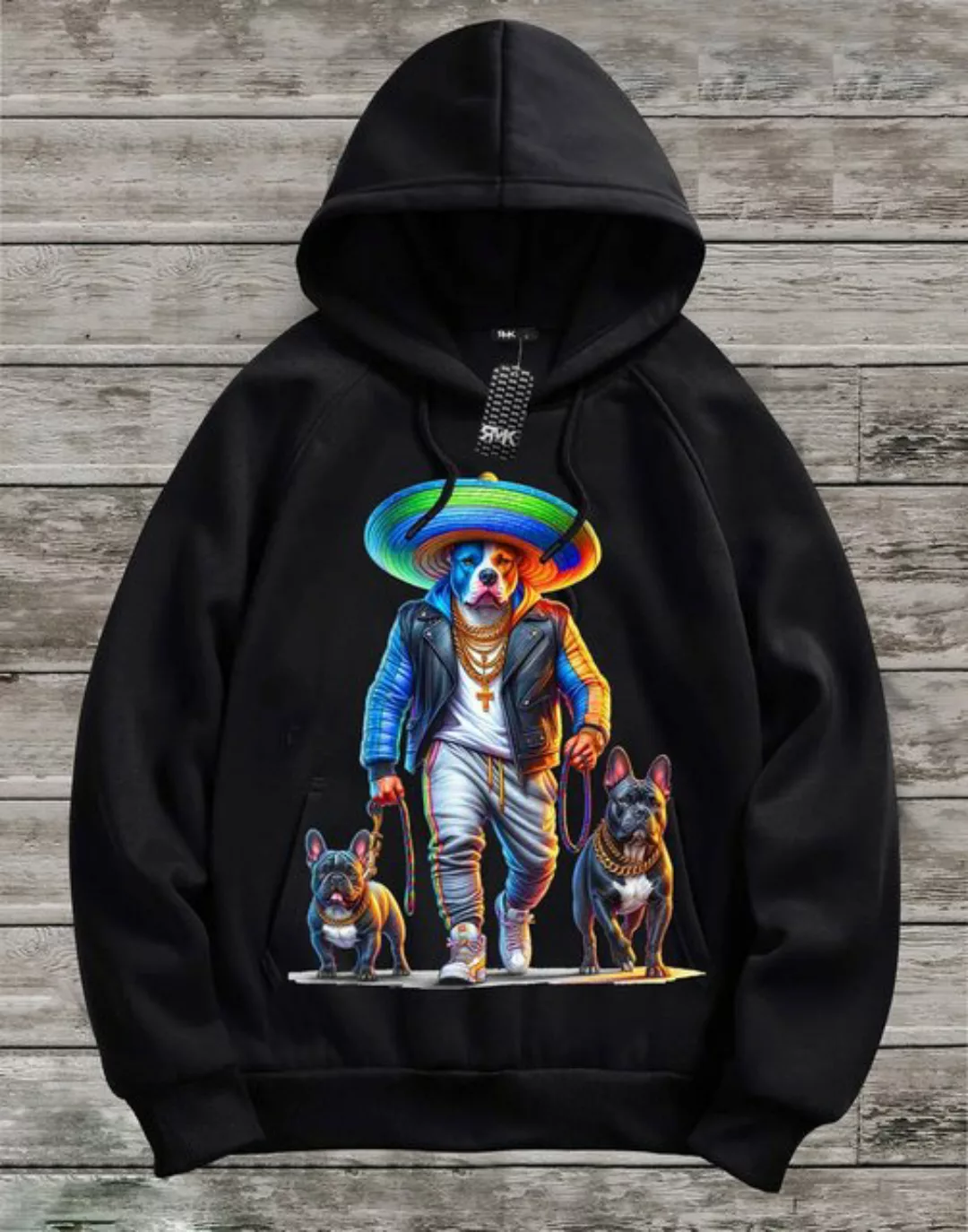 RMK Kapuzenpullover Pullover Hoodie Winter Langarm Hund American Stafford B günstig online kaufen