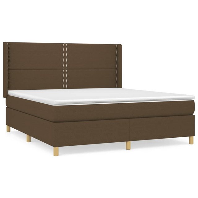 vidaXL Boxspringbett Boxspringbett mit Matratze Dunkelbraun 160x200 cm Stof günstig online kaufen