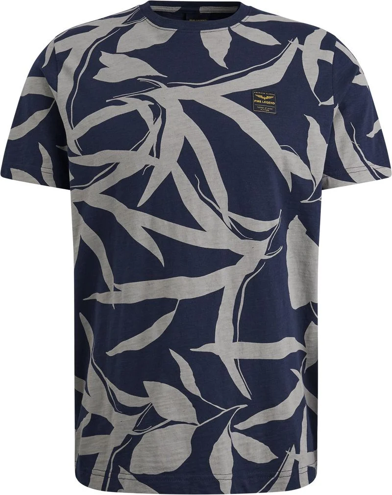PME Legend Jersey Slub T-Shirt Druck Navy  - Größe M günstig online kaufen