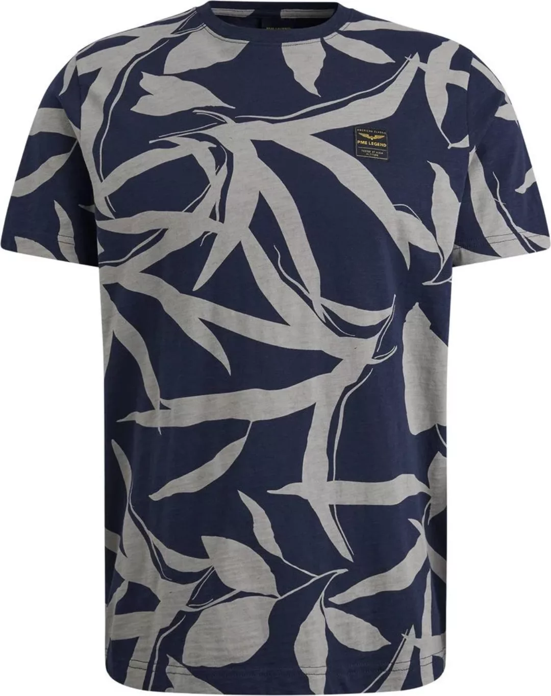 PME Legend Jersey Slub T-Shirt Druck Navy  - Größe 3XL günstig online kaufen