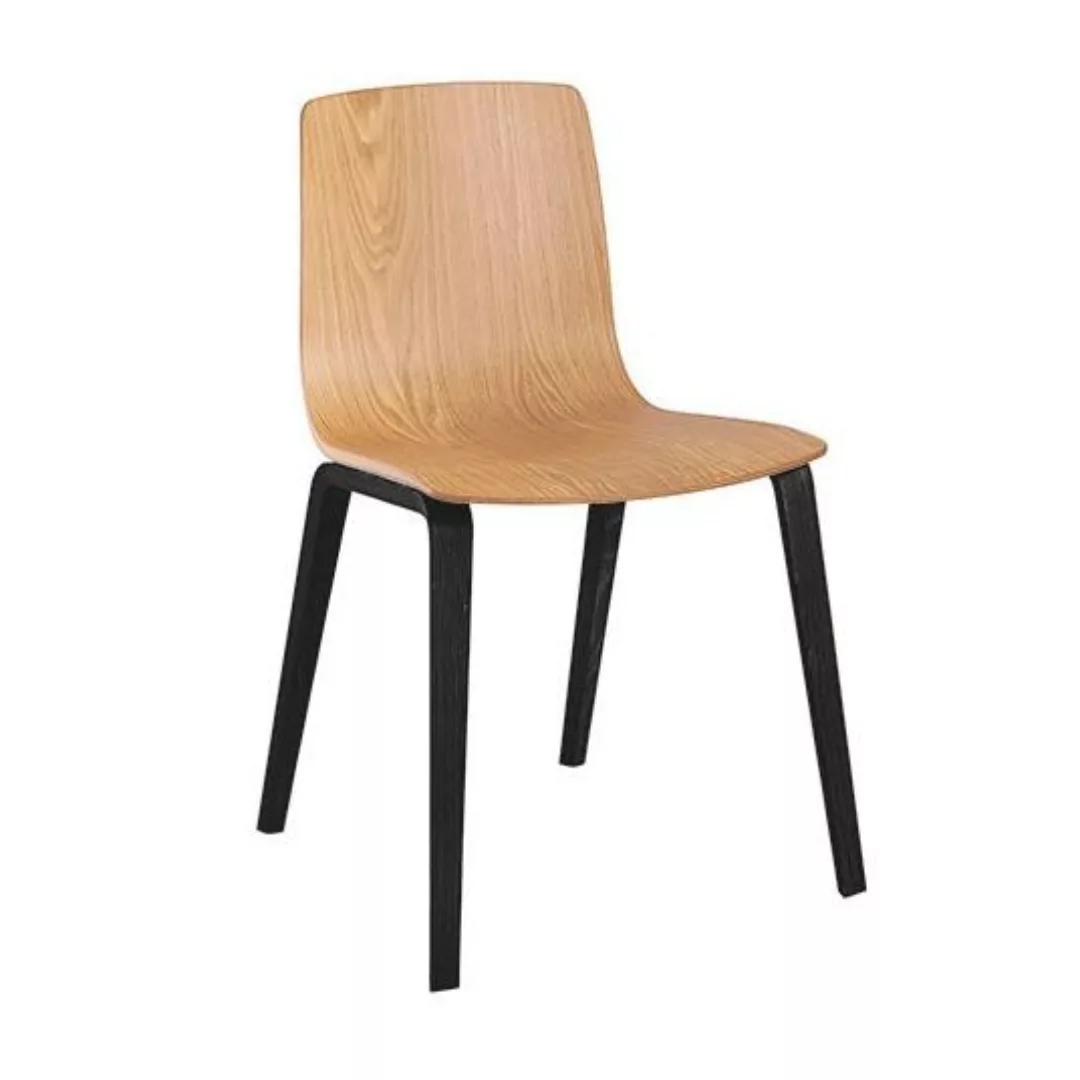 Arper - Aava 3910 Stuhl - birke eichenfarben/lackiert/Gestell schwarz lacki günstig online kaufen