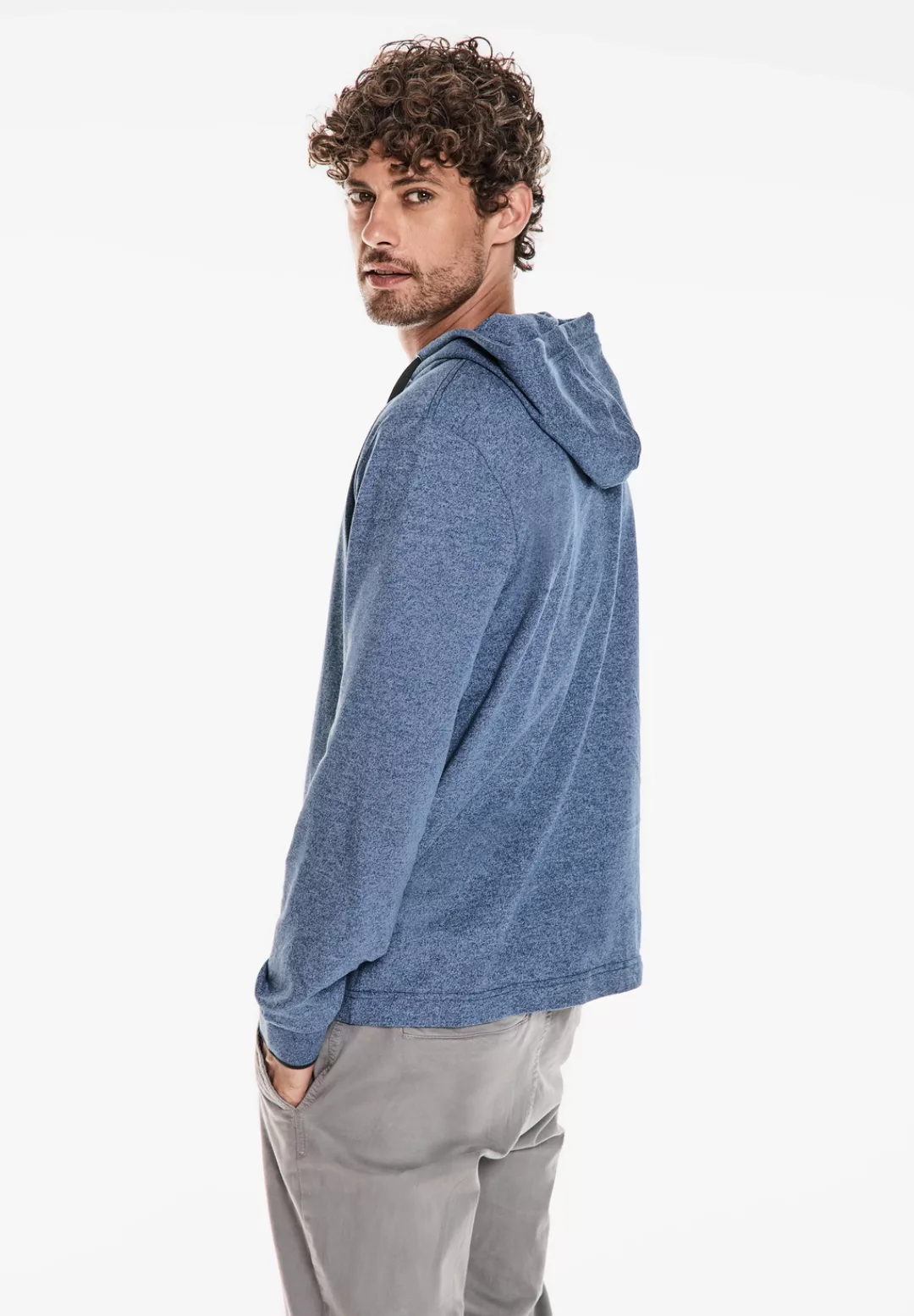 STREET ONE MEN Langarmshirt, im zweifarbigen Look günstig online kaufen