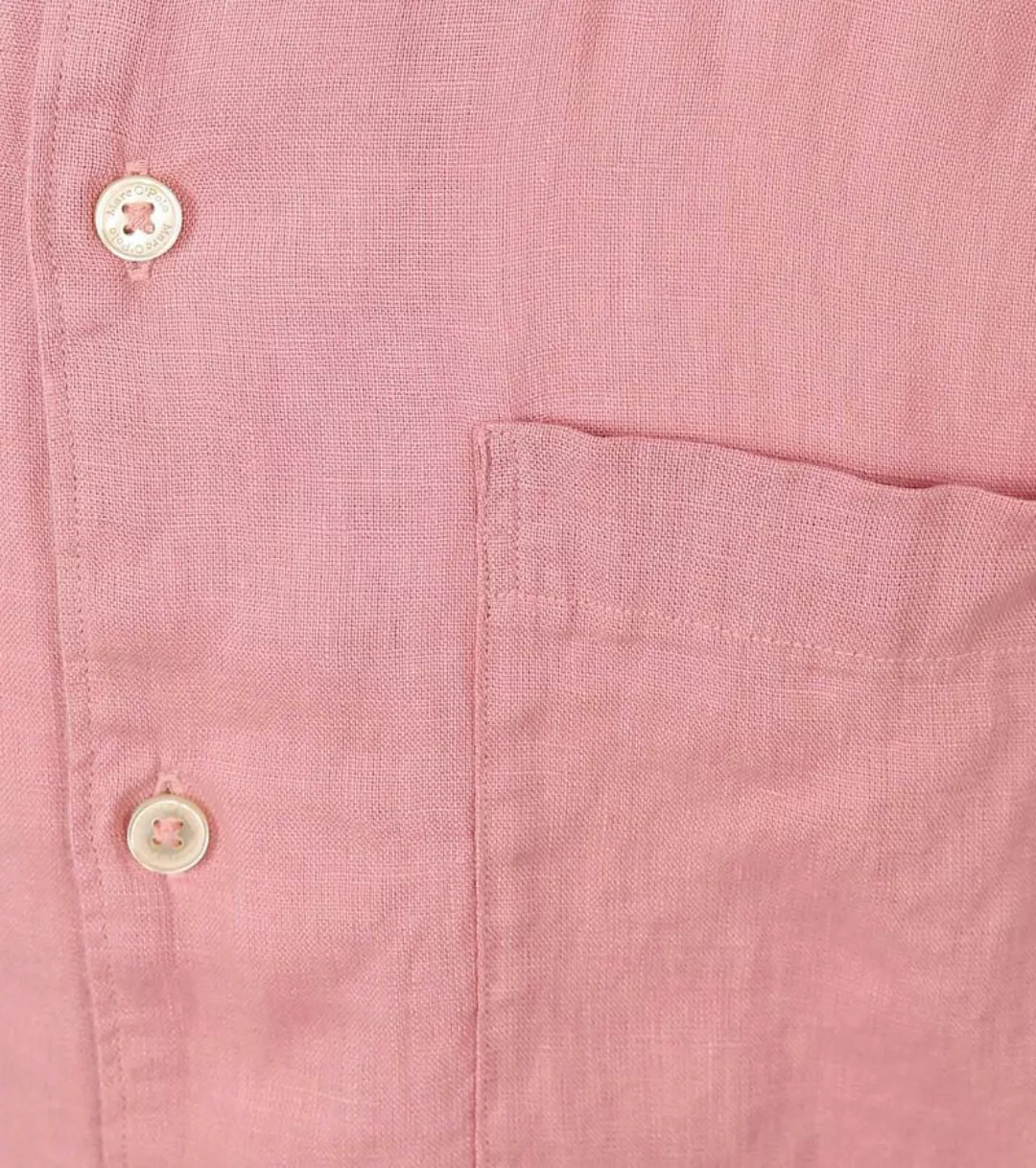 Marc O'Polo Hemd Short Sleeves Leinen Rosa - Größe XL günstig online kaufen