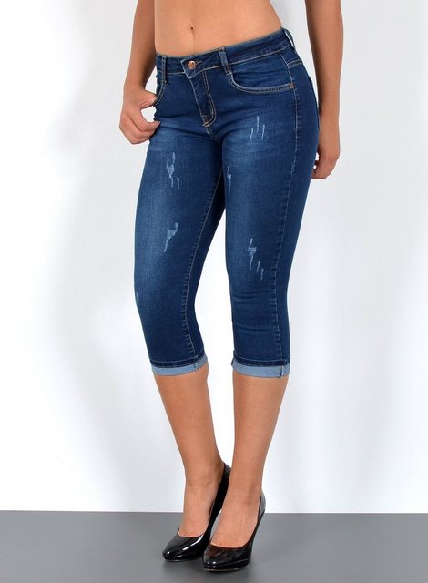 ESRA Caprijeans High Waist Capri Jeans Damen bis Übergröße Plus Size Große günstig online kaufen