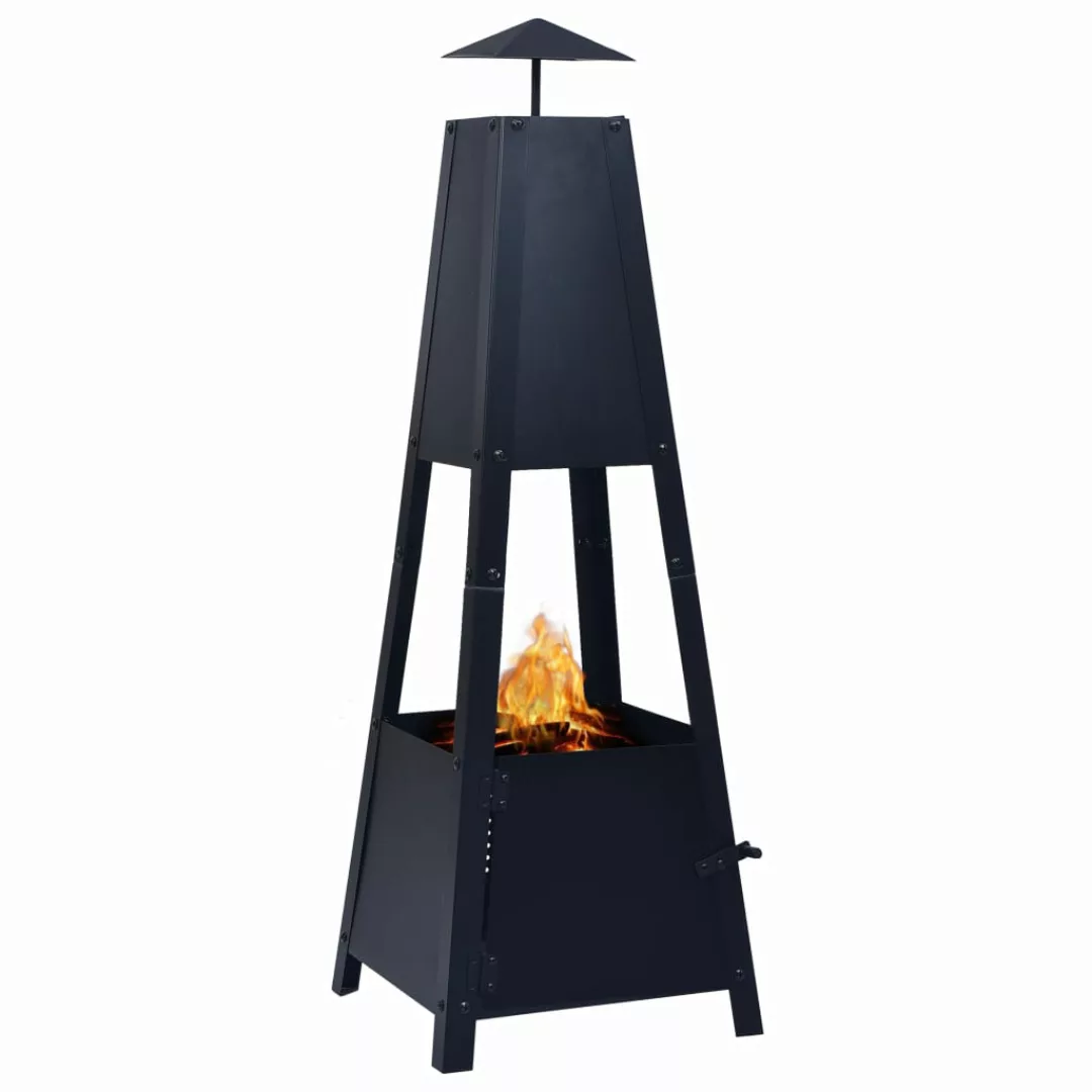 Feuerstelle Schwarz 35×35×99 Cm Stahl günstig online kaufen