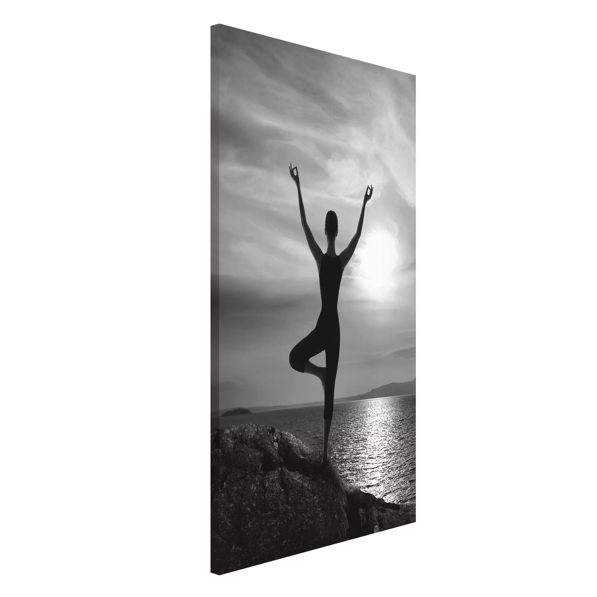 Magnettafel Natur & Landschaft - Hochformat 3:4 Yoga schwarz weiss günstig online kaufen