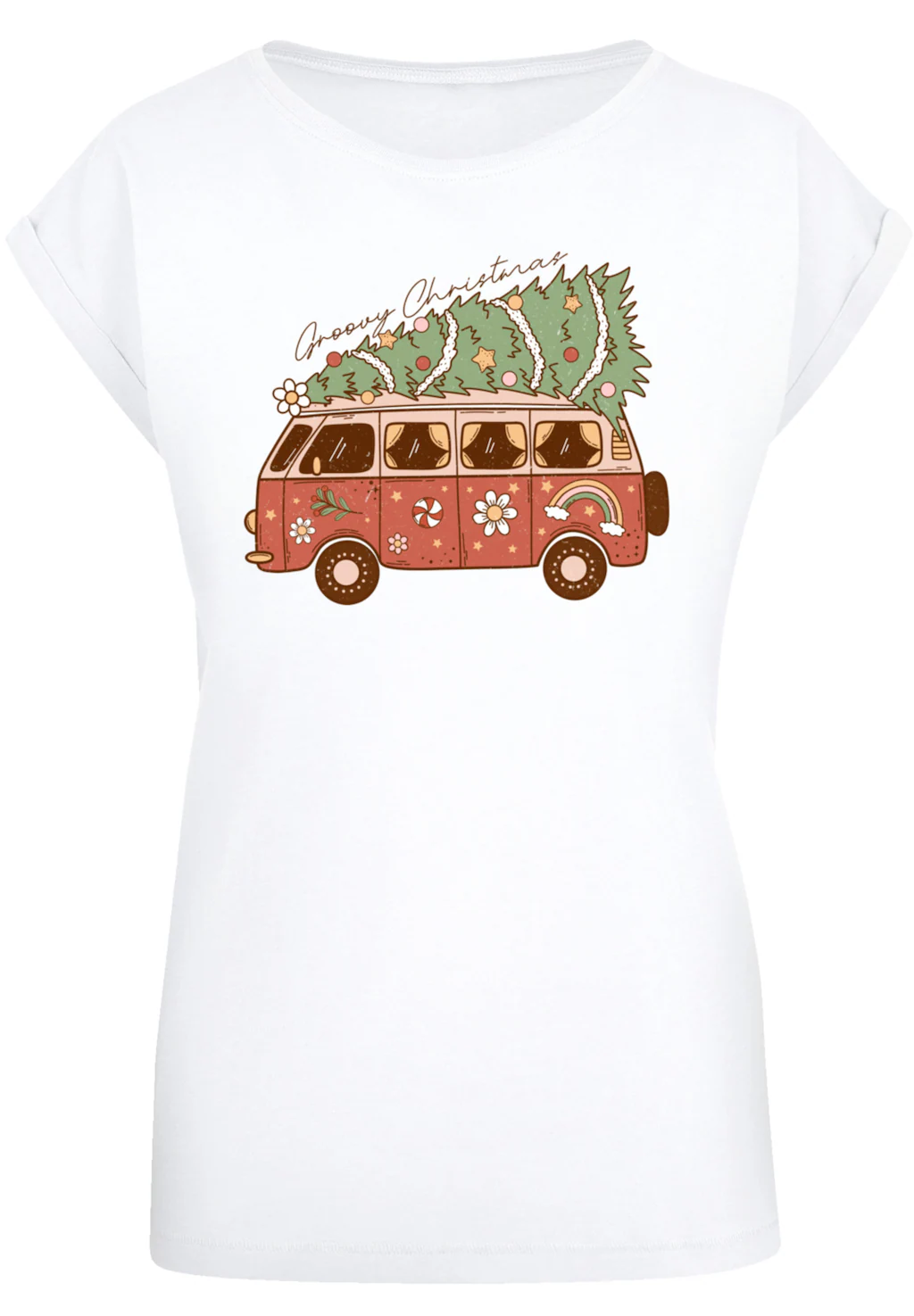 F4NT4STIC T-Shirt Groovy Weihnachten Camper Van Premium Qualität, Weihnacht günstig online kaufen