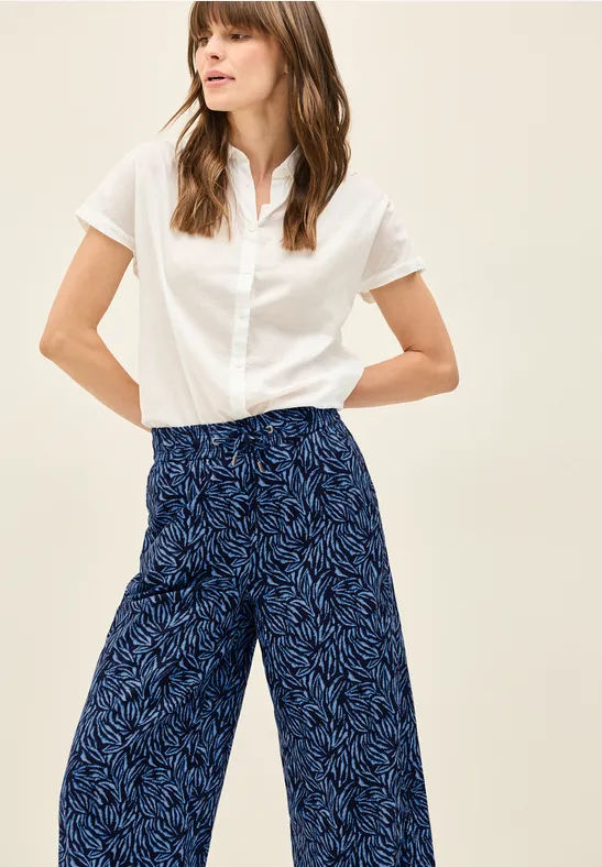 Wide Leg Hose mit Tapedetail günstig online kaufen