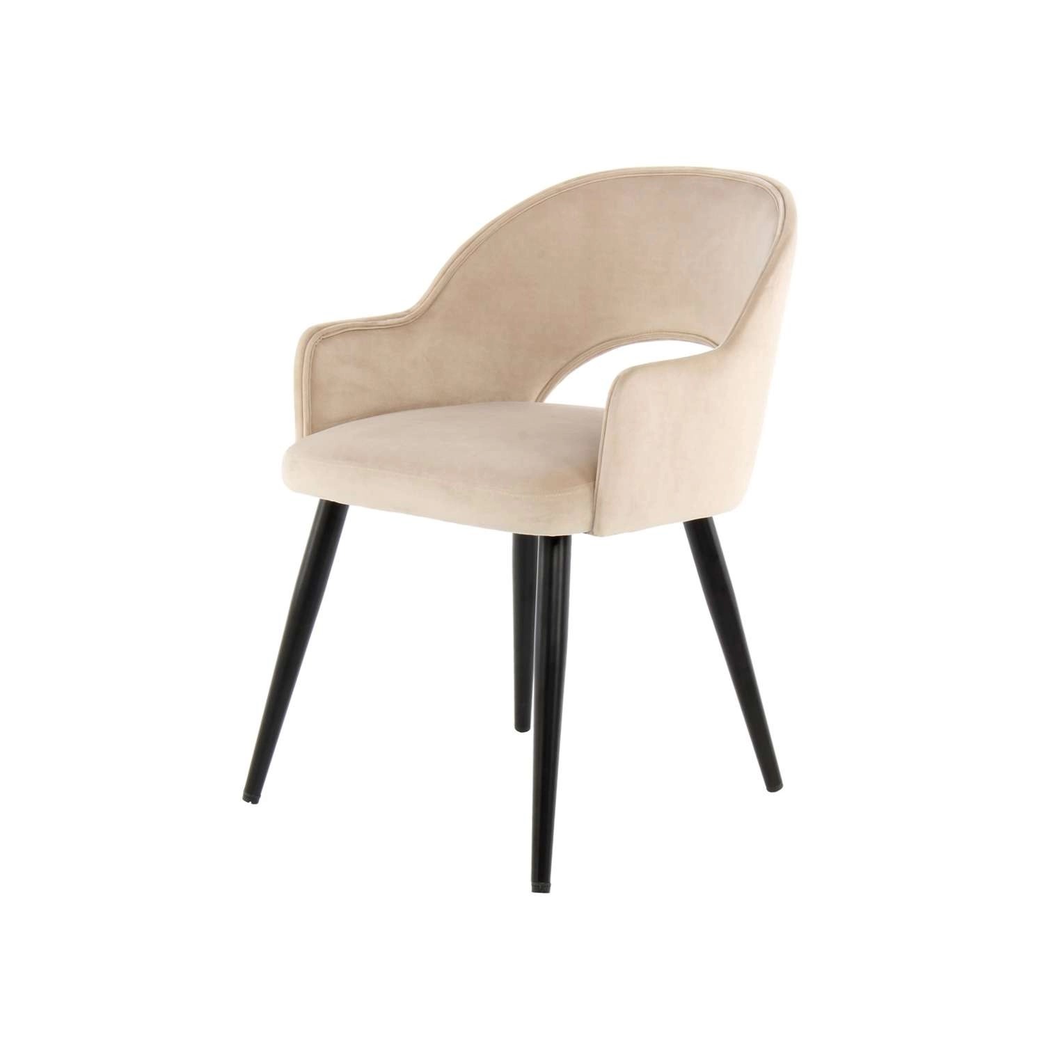 MeGusta Moderner Stuhl 2er-Set Beige Polsterstuhl Esszimmerstuhl mit Armleh günstig online kaufen