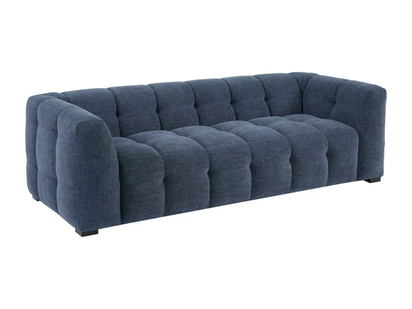 Sofa 3-Sitzer - melierter Stoff - Blau - DILOME von Pascal Morabito günstig online kaufen
