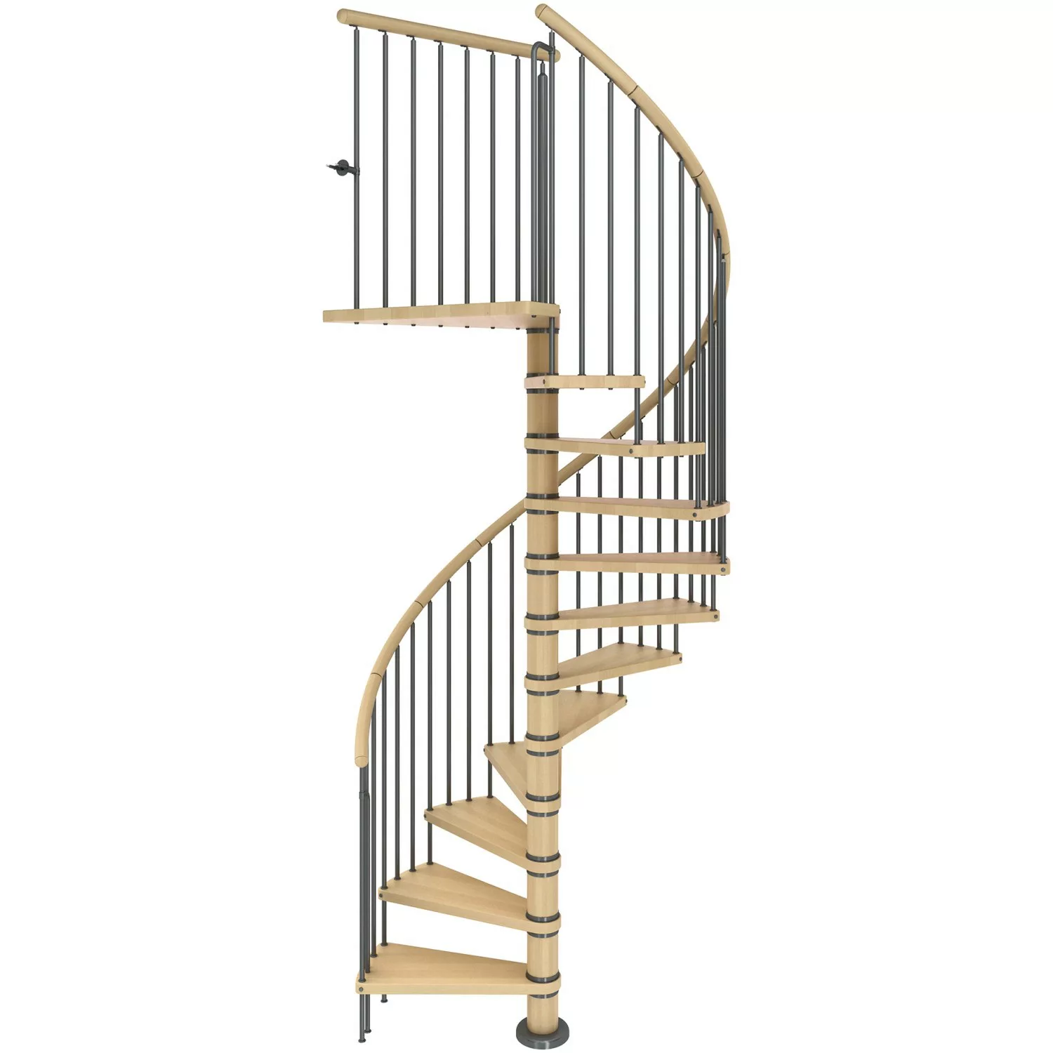 Dolle Spindeltreppe Winnipeg Buche geölt Höhe bis 292,5 cm Ø 140 cm FSC günstig online kaufen