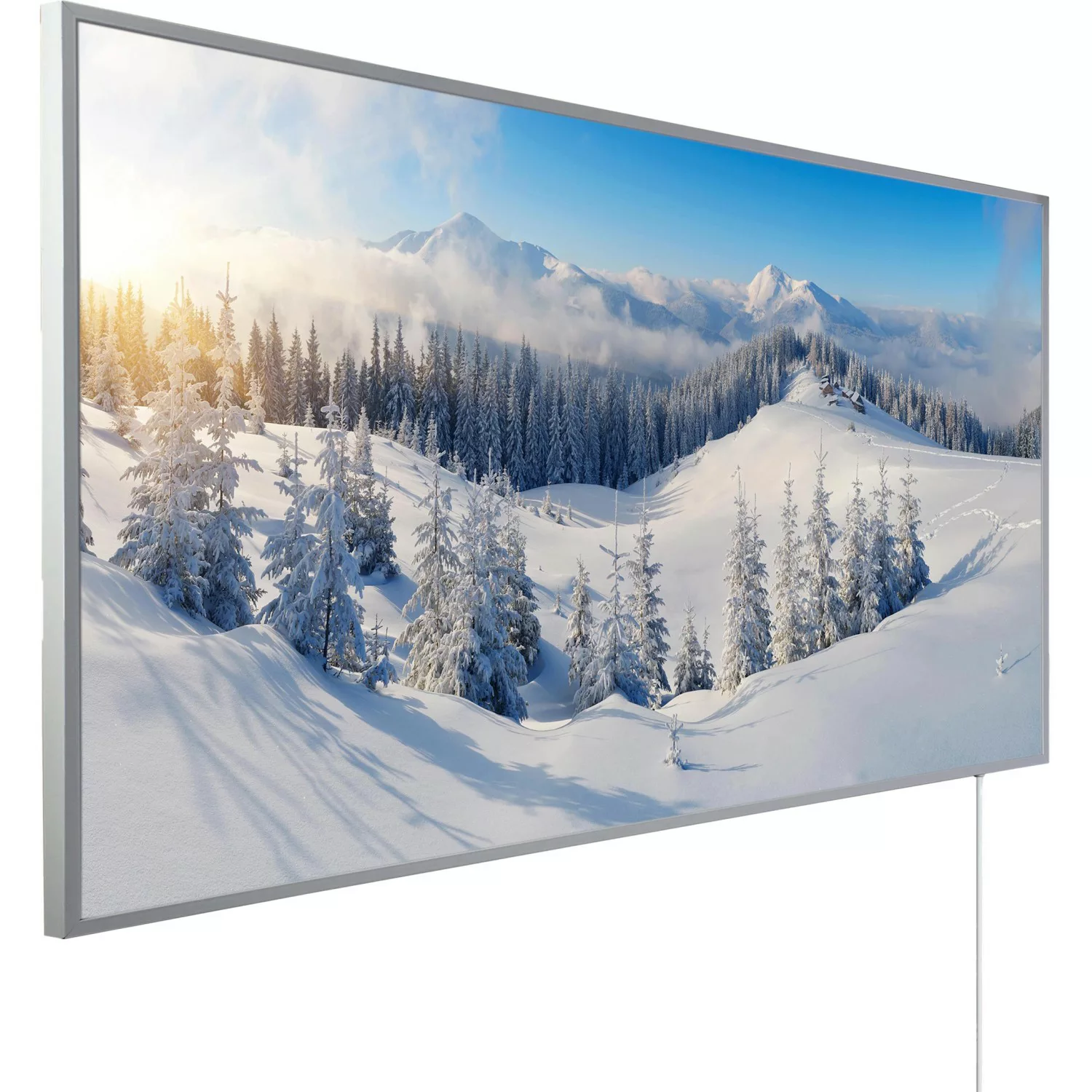 Könighaus Infrarotheizung Panorama-Serie 50 cm x 90 cm 450 W Schneelandscha günstig online kaufen