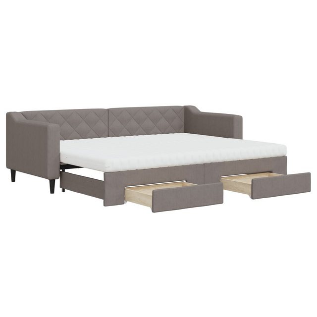 vidaXL Gästebett Gästebett Tagesbett Ausziehbar mit Schubladen Taupe 80x200 günstig online kaufen