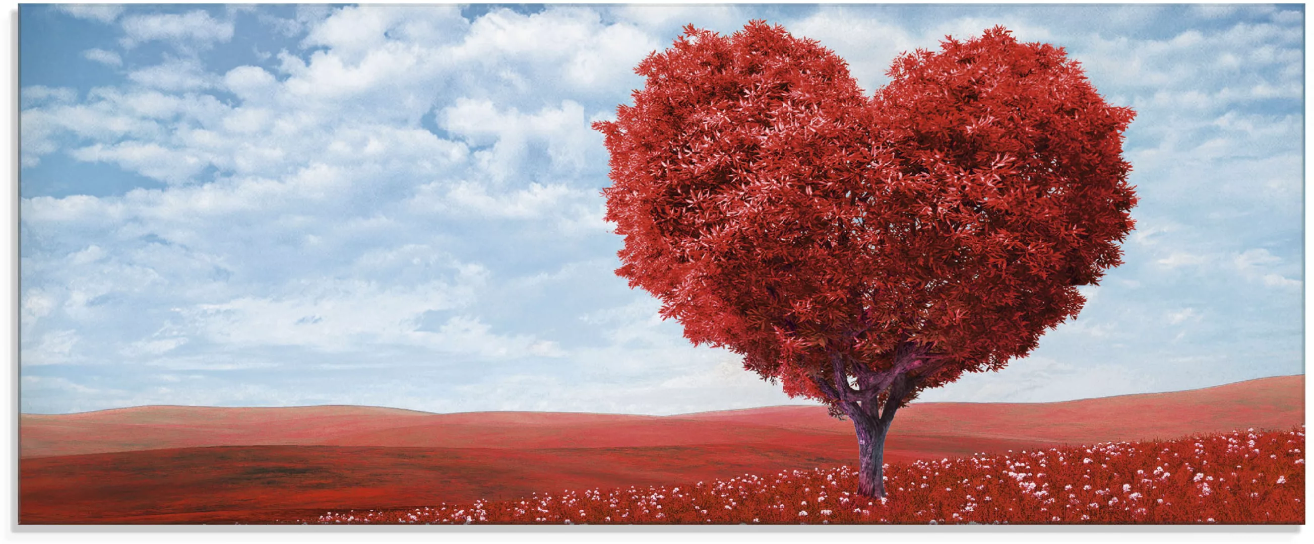 Artland Glasbild »Baum in Form eines Herzens«, Herzen, (1 St.) günstig online kaufen
