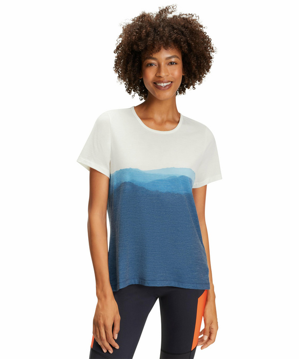 FALKE Damen T-Shirt Rundhals, XL, Blau, Schurwolle, 37377-690805 günstig online kaufen